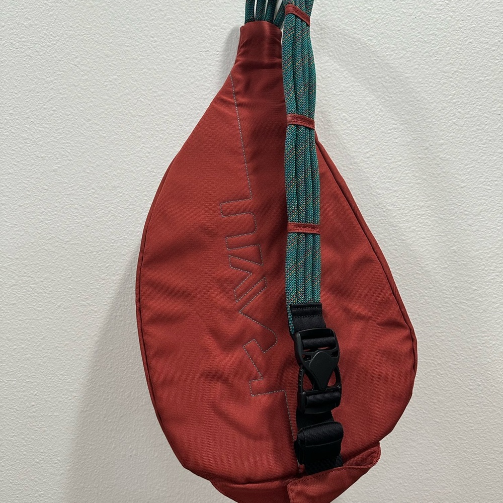 KAVU Rust Red Clay Rope Sling Bag purse hiking camping outdoors water resistant - Picture 5 of 5